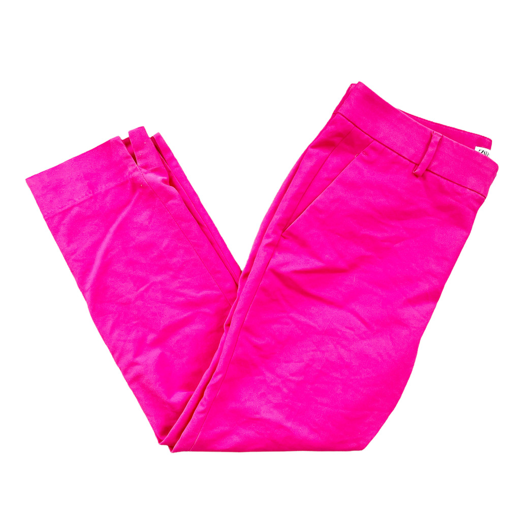 Zara Chino Fit Pink Trouser Dress Pants Pink 8 - Picture 2 of 10